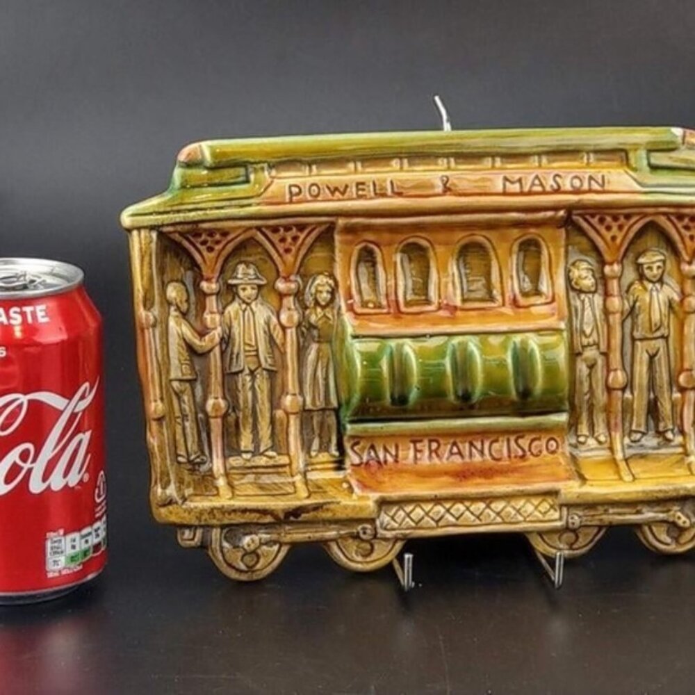 1960's Vintage Powell & Mason San Francisco Cable Car Ceramic Pottery Ashtray